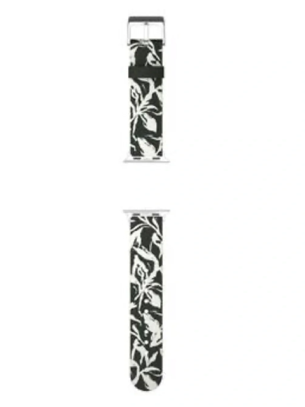 Black & White Floral Silicone Apple Watch Band